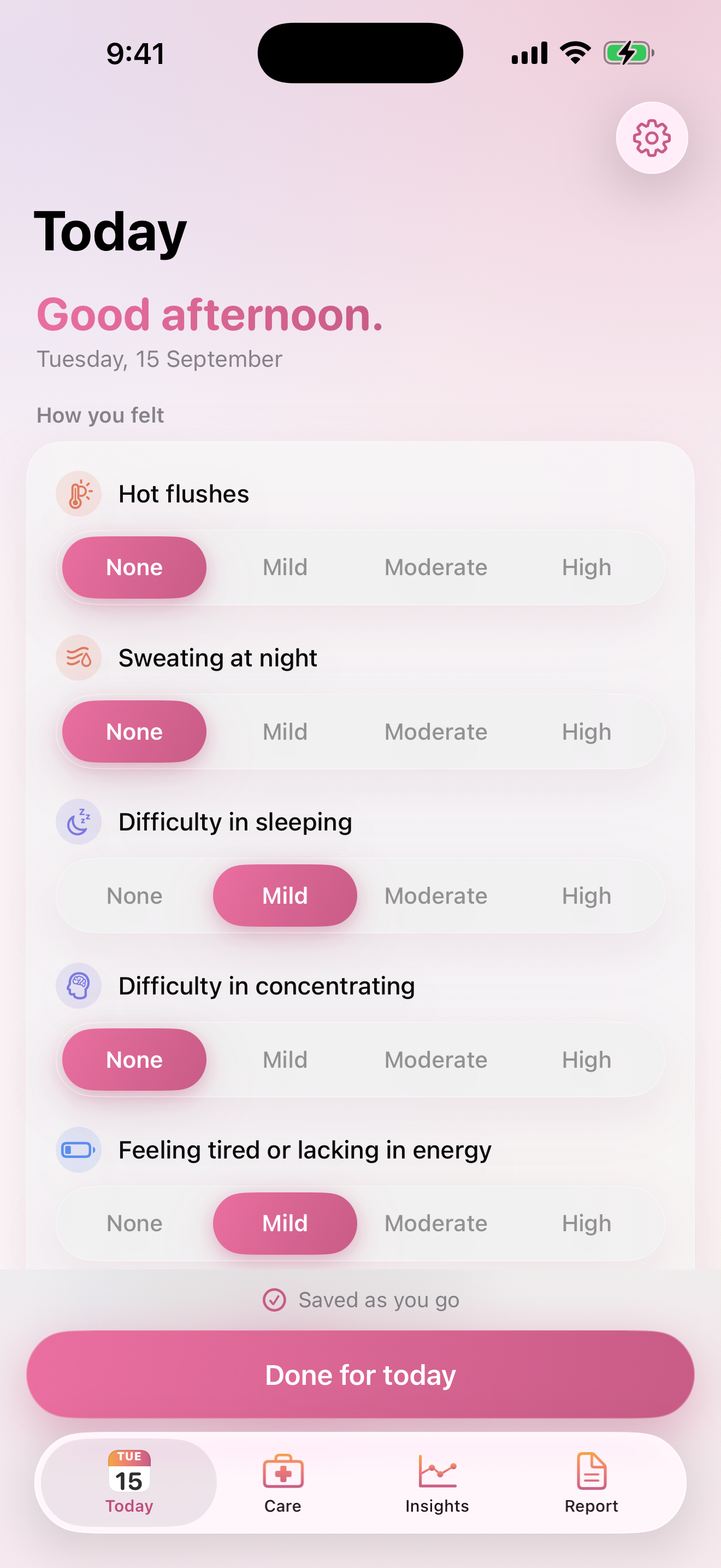 A gentle daily check-in — how did you feel?
